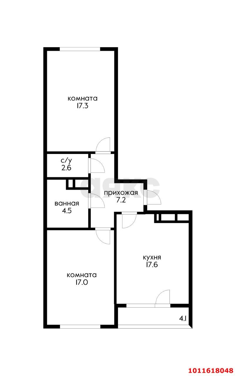 Фото №3: 2-комнатная квартира 68 м² - Краснодар, жилой комплекс Все Свои, ул. Колхозная, 5к6