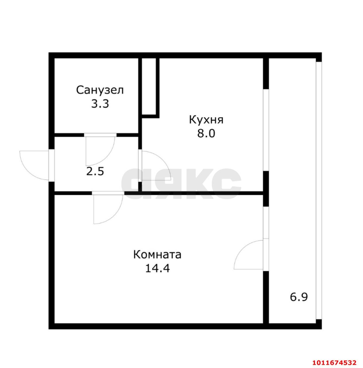 Фото №4: 1-комнатная квартира 35 м² - Краснодар, жилой комплекс Калинино Парк, ул. имени В.М. Комарова, 21/1к6