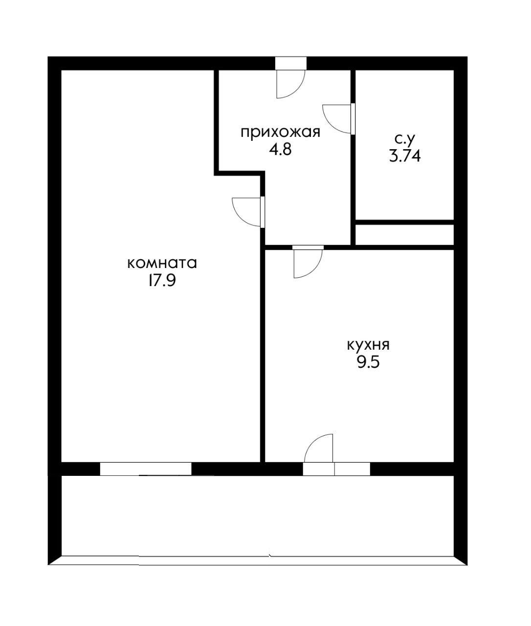 Фото №14: 1-комнатная квартира 44 м² - Краснодар, Прикубанский внутригородской округ, жилой комплекс Кубанский, мкр. Завод Измерительных Приборов, ул. Зиповская, 46