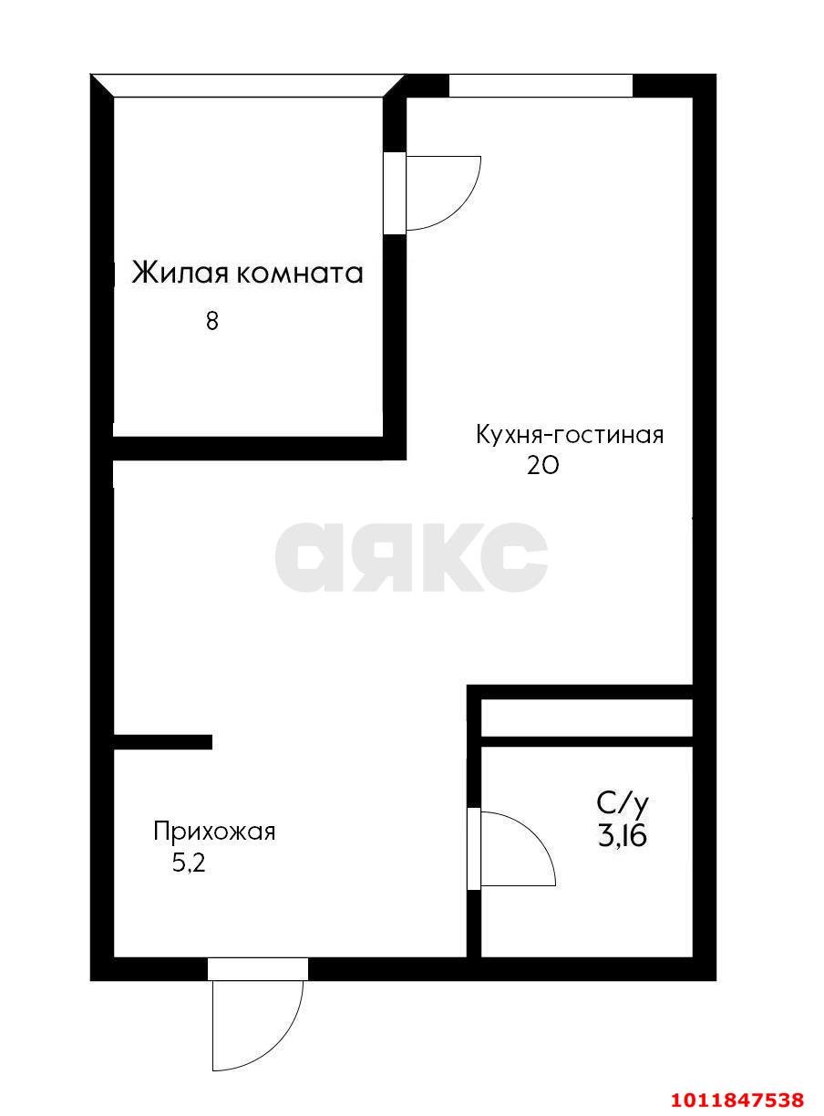 Фото №14: 1-комнатная квартира 33 м² - Краснодар, имени Петра Метальникова, ул. Российская, 267к5