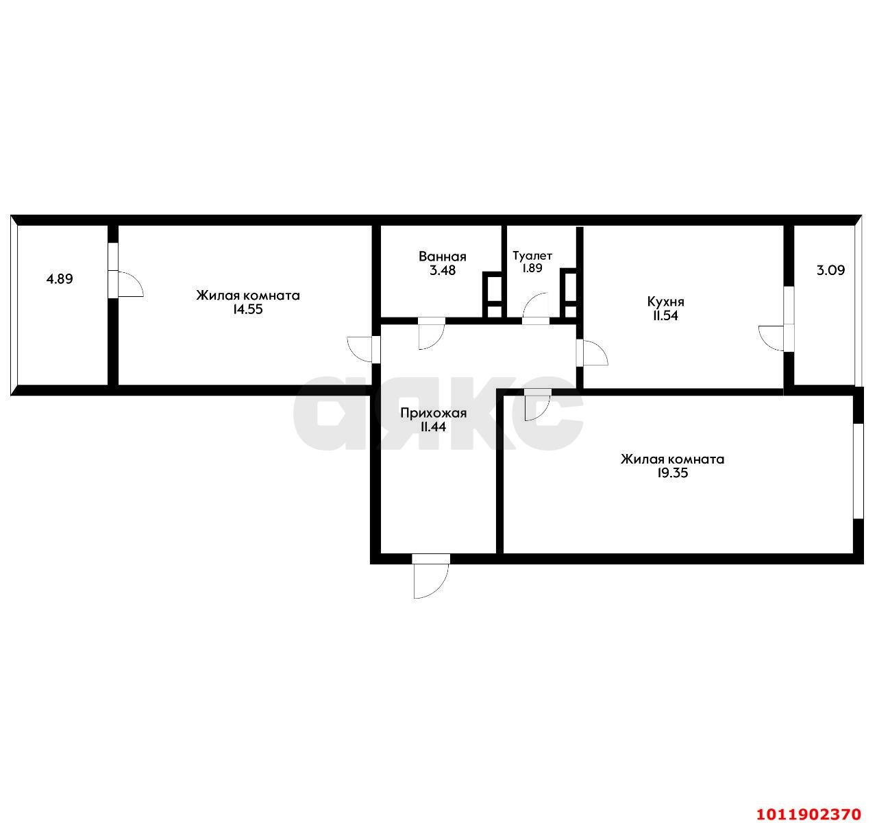 Фото №11: 2-комнатная квартира 66 м² - Краснодар, Прикубанский внутригородской округ, Завод Радиоизмерительных Приборов, мкр. имени Петра Метальникова, ул. Евгении Жигуленко, 25к2