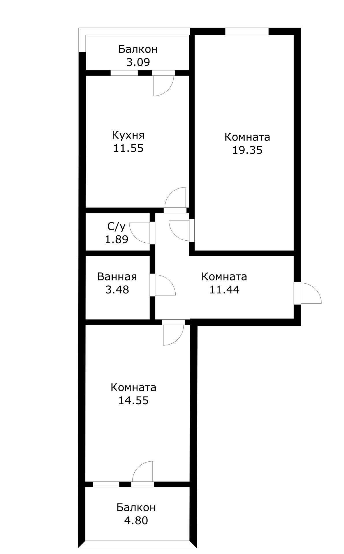 Фото №12: 2-комнатная квартира 66 м² - Краснодар, Прикубанский внутригородской округ, Завод Радиоизмерительных Приборов, мкр. имени Петра Метальникова, ул. Евгении Жигуленко, 25к2