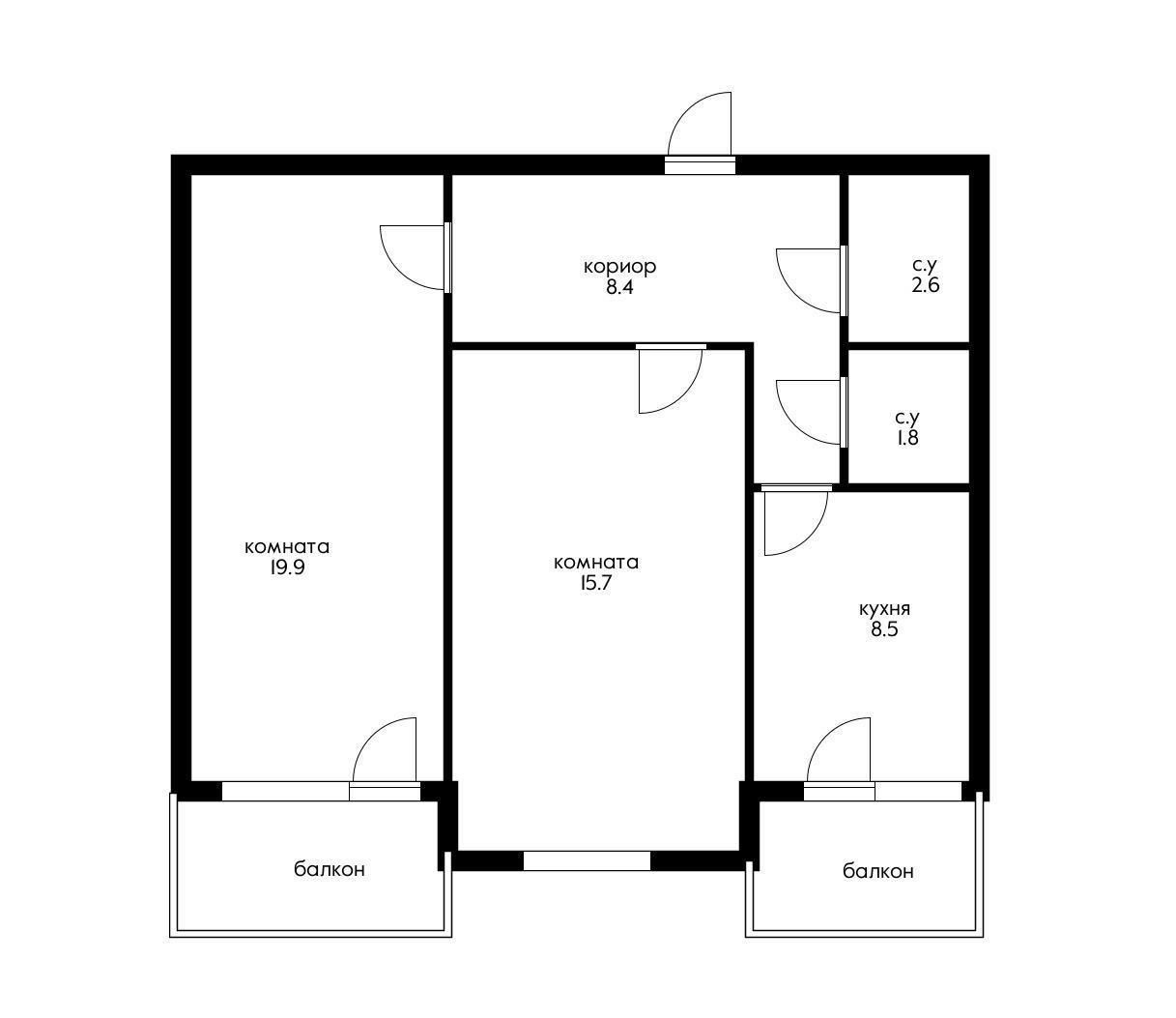 Фото №12: 2-комнатная квартира 60 м² - Краснодар, Прикубанский внутригородской округ, Завод Радиоизмерительных Приборов, мкр. имени Петра Метальникова, ул. Евгении Жигуленко, 25к2