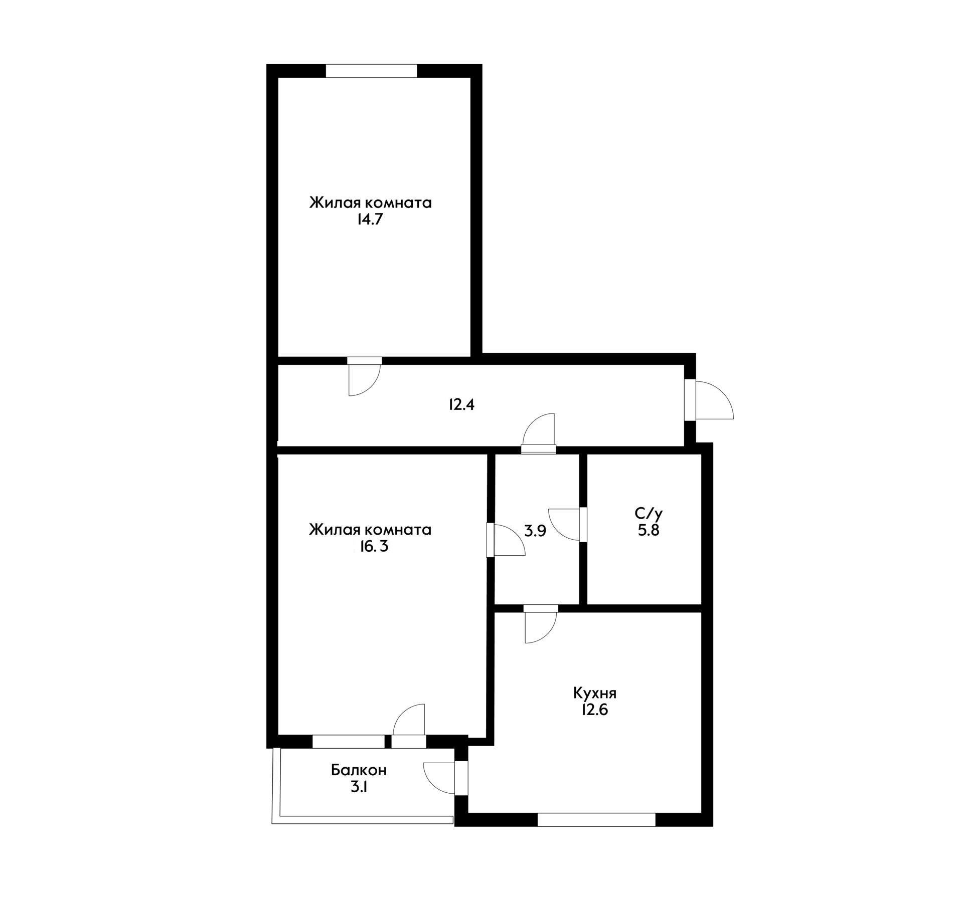 Фото №13: 2-комнатная квартира 68 м² - Тлюстенхабль, ул. Гидростроителей, 2Б