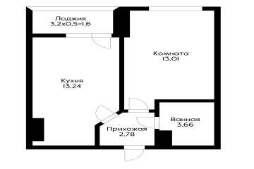Фото №5: 1-комнатная квартира 34 м² - Краснодар, мкр. имени Петра Метальникова, ул. Петра Метальникова, 36