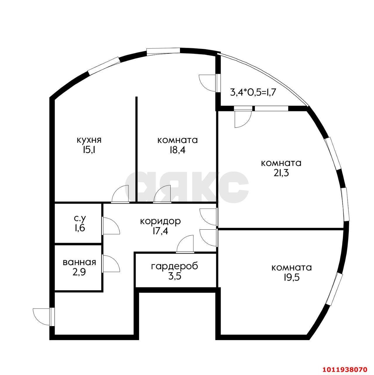 Фото №20: 3-комнатная квартира 110 м² - Краснодар, жилой комплекс Фреш, ул. имени Валерия Гассия, 4/7лит2