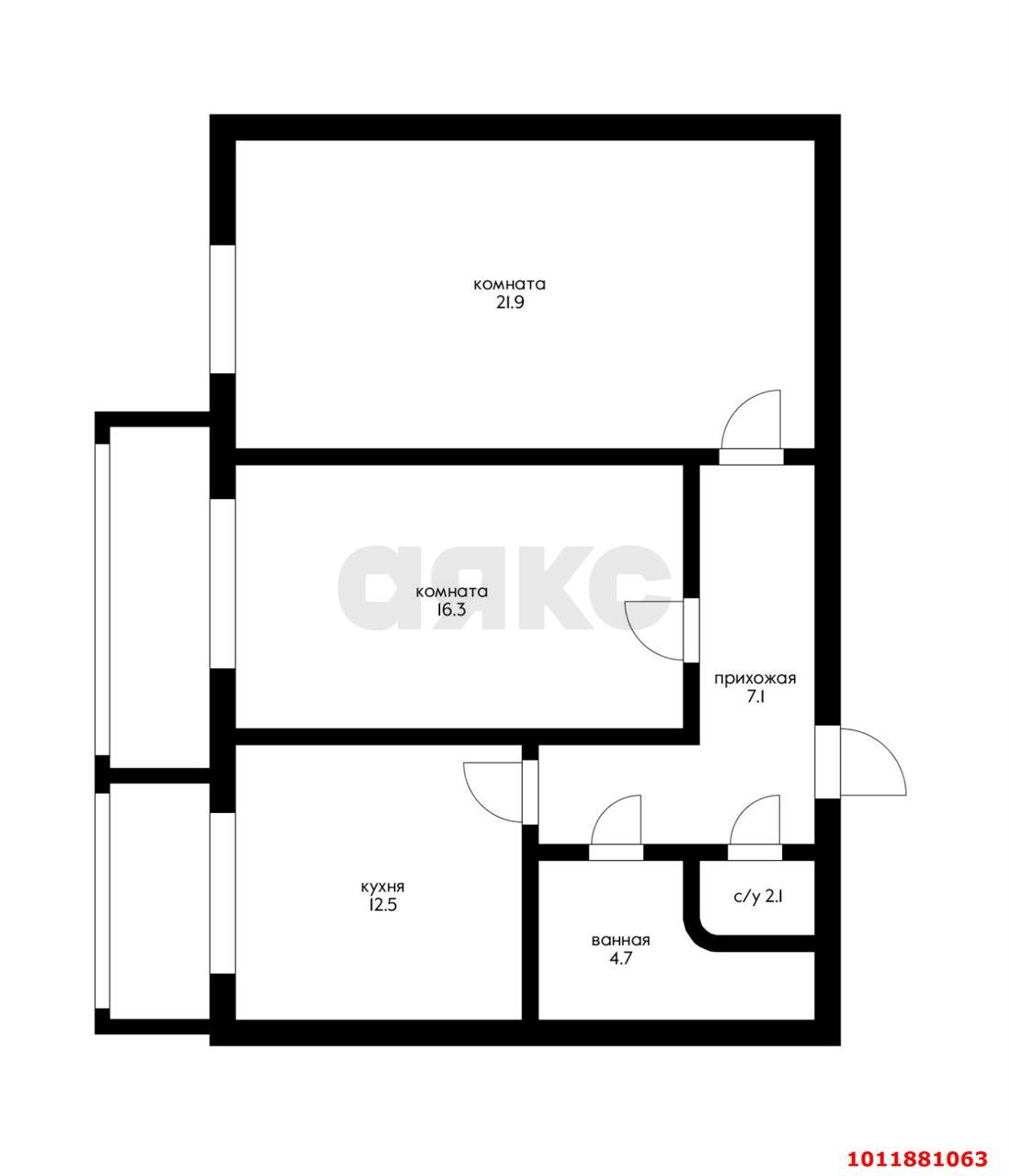 Фото №1: 2-комнатная квартира 63 м² - Российский, мкр. Прикубанский внутригородской округ, ул. Тепличная