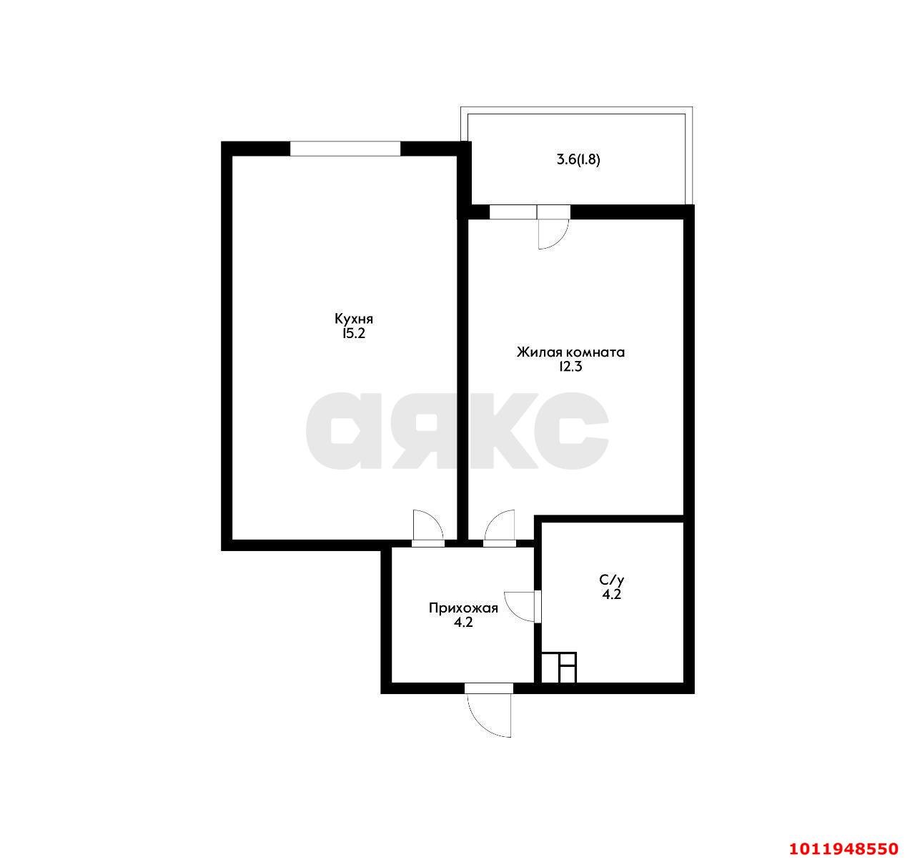 Фото №3: 1-комнатная квартира 37 м² - Краснодар, жилой комплекс Южане, ул. Даниила Смоляна, 65к2