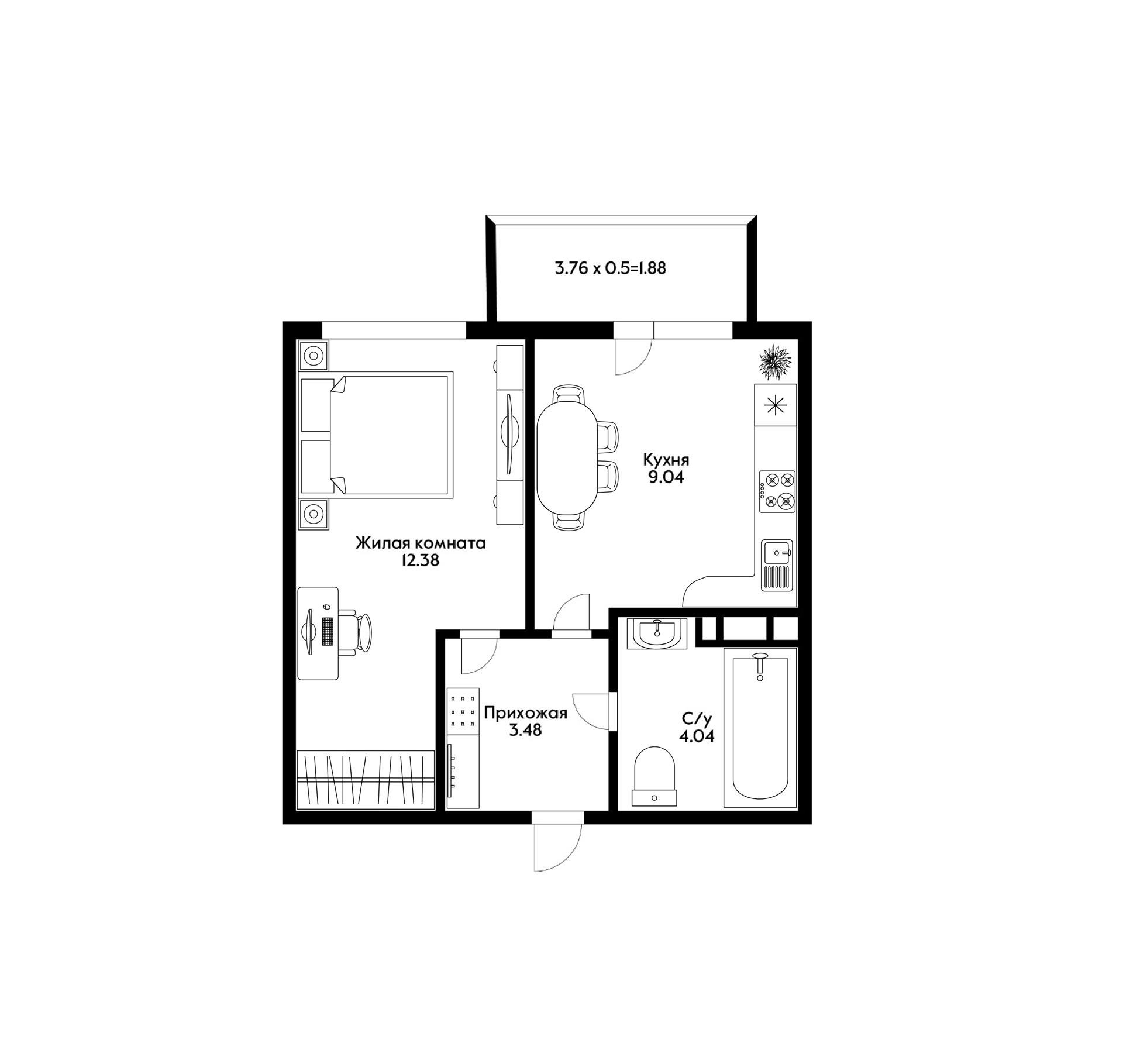Фото №14: 1-комнатная квартира 30 м² - Краснодар, Прикубанский внутригородской округ, Славянский, мкр. Светлоград, ул. Красных Партизан, 1/4к10
