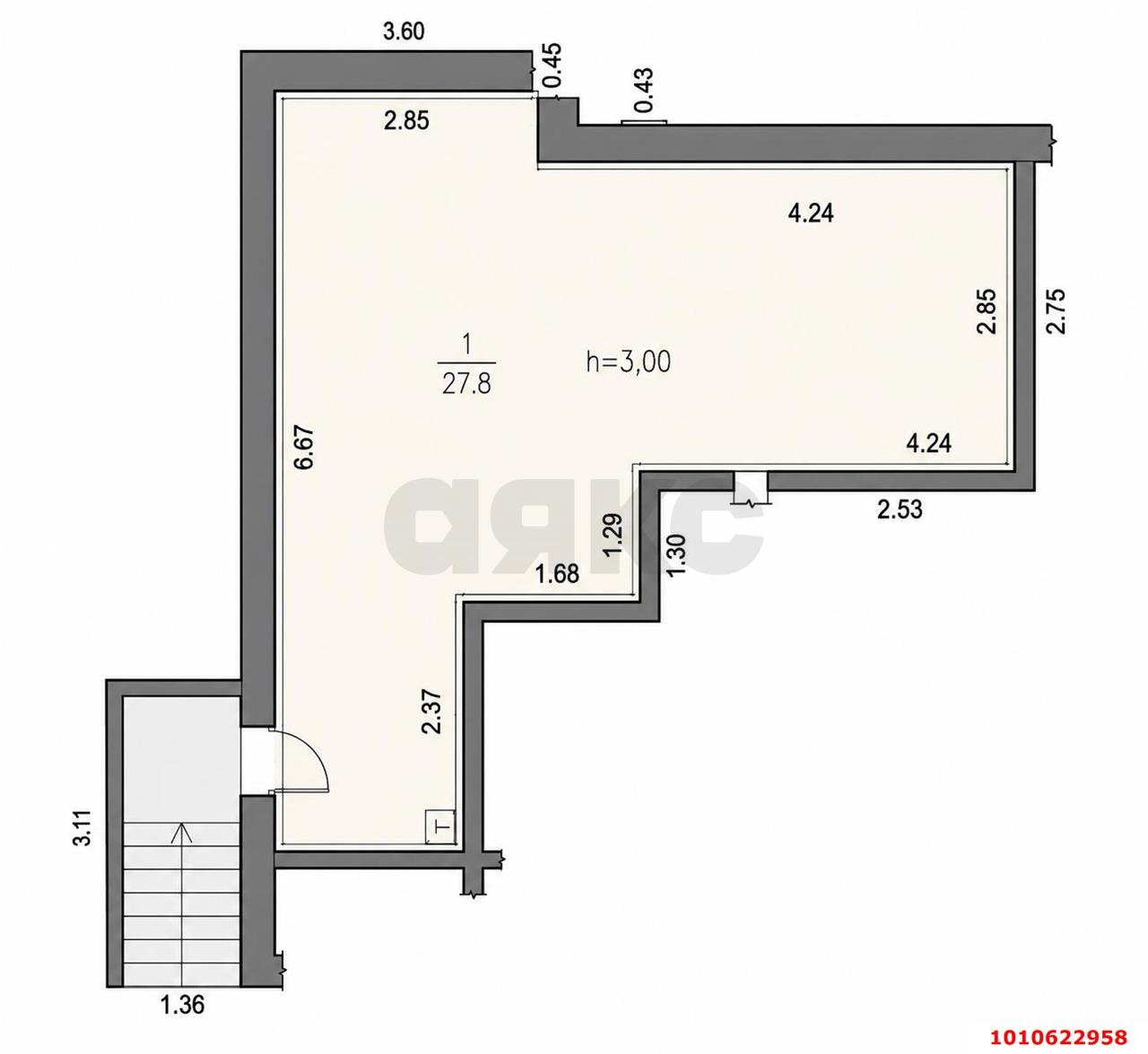 Фото №5: Торговое помещение <span class="whitespace-nowrap">27 м²</span>, <span class="whitespace-nowrap">1/3 эт.</span> - Краснодар, Западный внутригородской округ, мкр. Центральный, ул. Октябрьская, 93