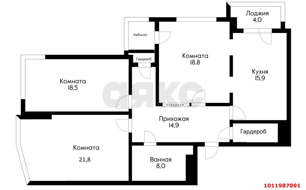 Фото №19: 3-комнатная квартира 110 м² - Краснодар, жилой комплекс Достоевский, ул. Достоевского, 84/1
