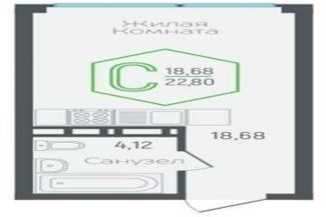 Фото №2: Студия 22 м² - Краснодар, мкр. Черёмушки, ул. Обрывная, 132/1к7