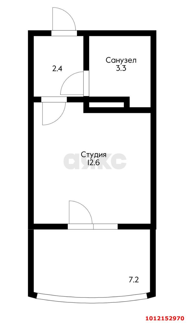 Фото №4: Студия 26 м² - Краснодар, жилой комплекс Самолёт-4, ул. Константина Гондаря, 103