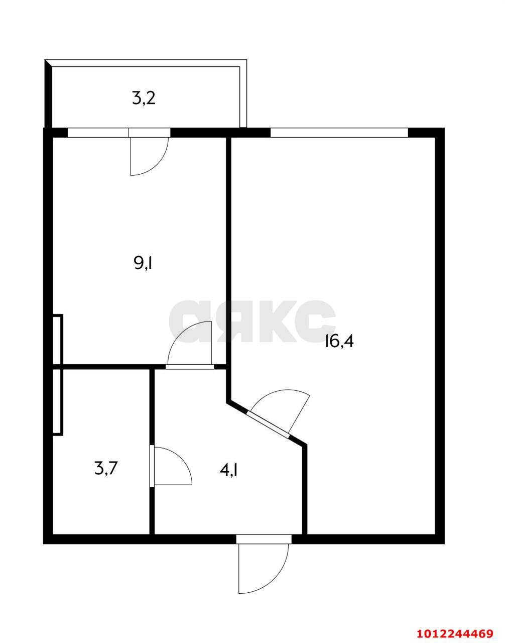 Фото №12: 1-комнатная квартира 36 м² - Новая Адыгея, жилой комплекс Виноградъ, ул. Бжегокайская, 19к5