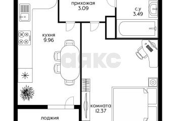 Фото №2: 1-комнатная квартира 30 м² - Краснодар, мкр. жилой комплекс Фонтаны, ул. Воронежская, 47/11