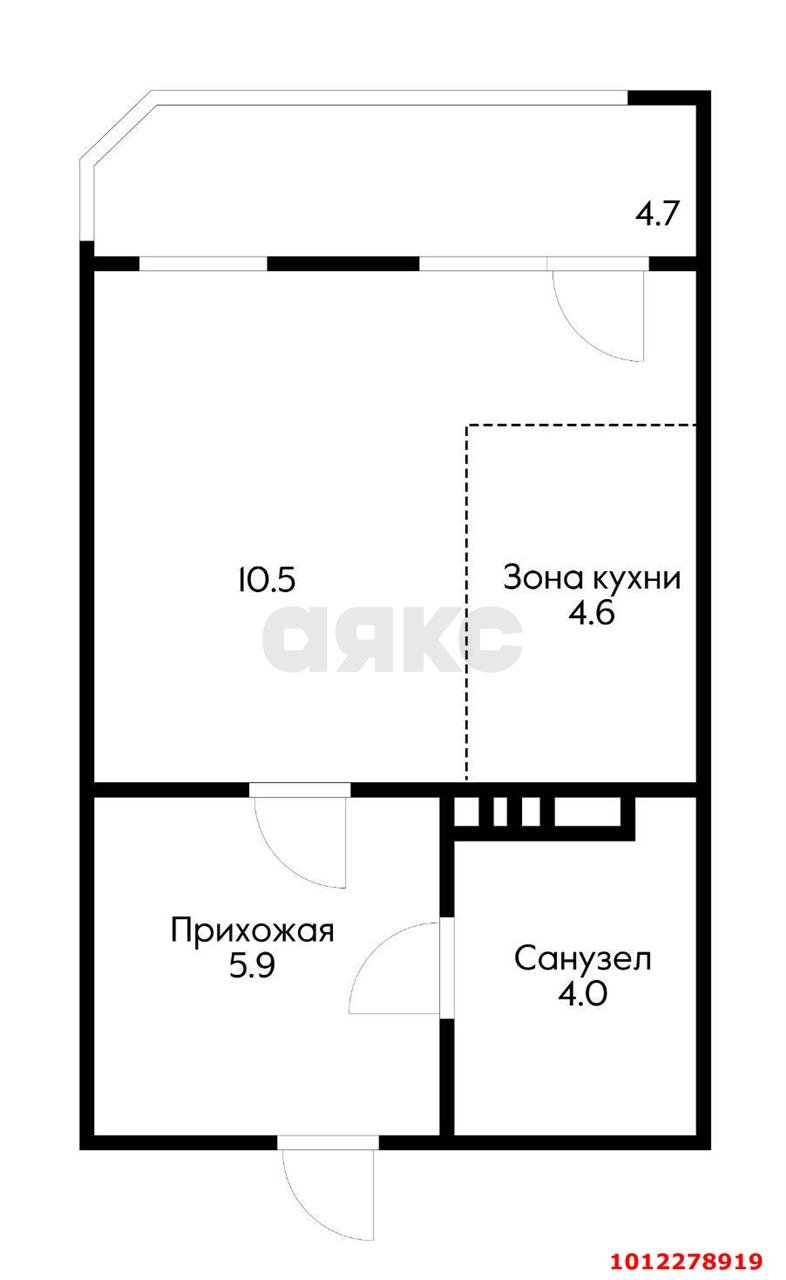 Фото №8: Студия <span class="whitespace-nowrap">27 м²</span>, <span class="whitespace-nowrap">15/22 эт.</span> - Краснодар, Прикубанский внутригородской округ, мкр. Достояние, ул. Григория Булгакова, 8