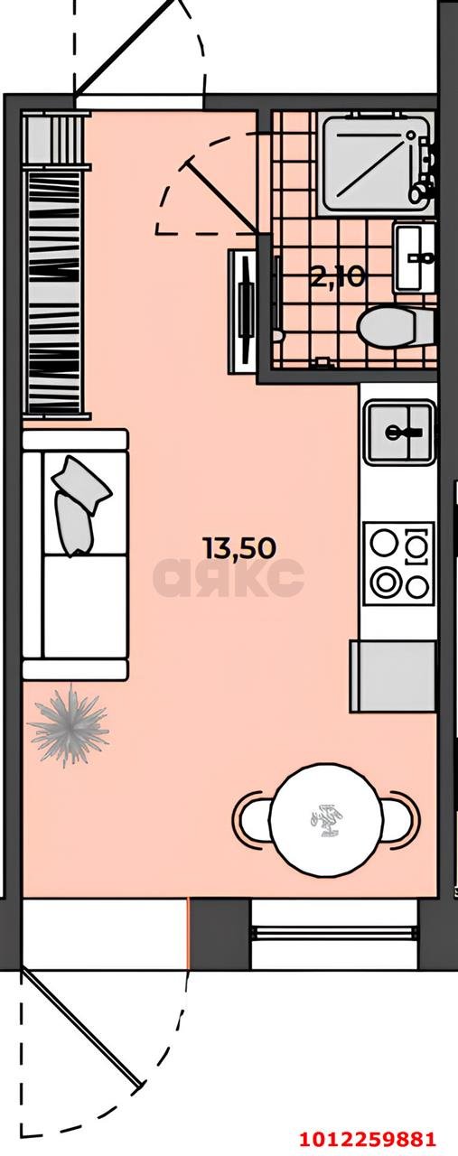 Фото №5: Студия 15 м² - Яблоновский, ул. Связи, 9