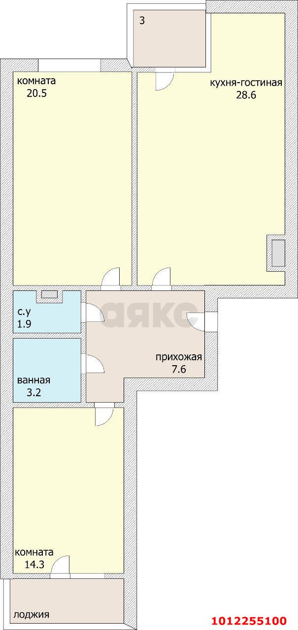 Фото №13: 3-комнатная квартира 79 м² - Краснодар, Молодёжный, ул. Дубравная, 1