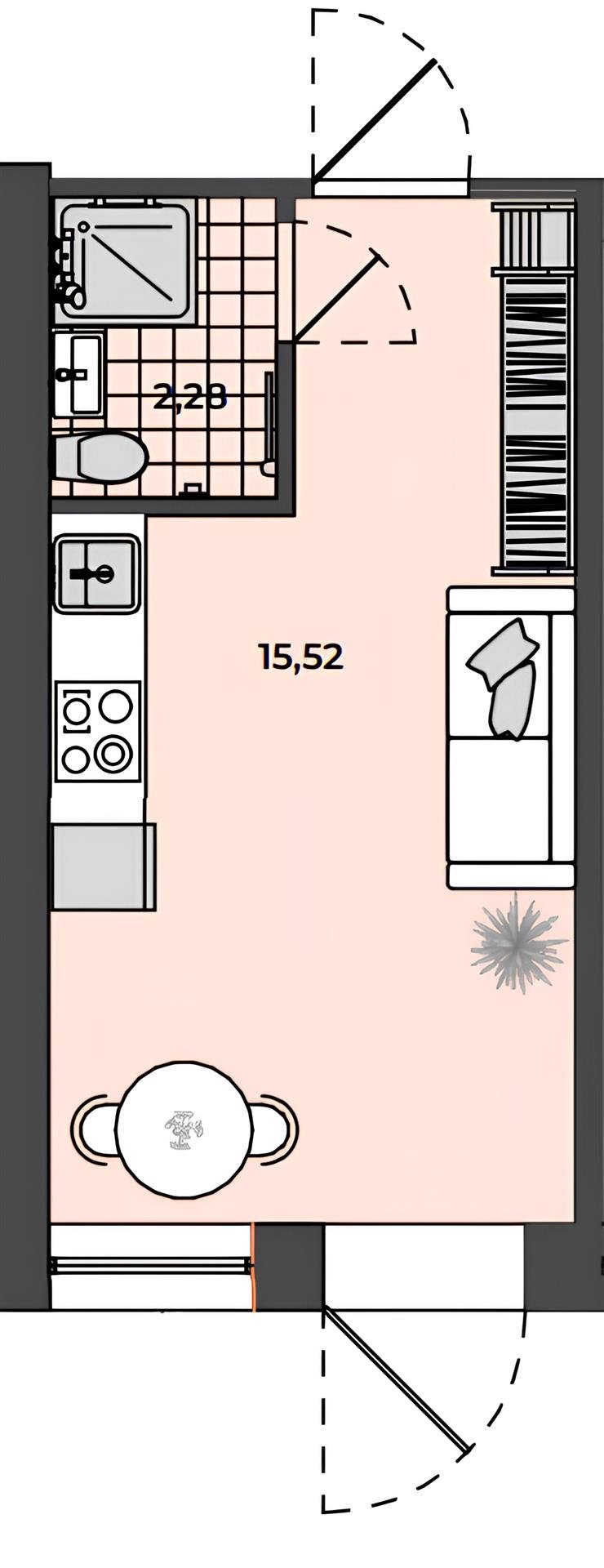 Фото №8: Студия 17 м² - Яблоновский, ул. Связи, 9