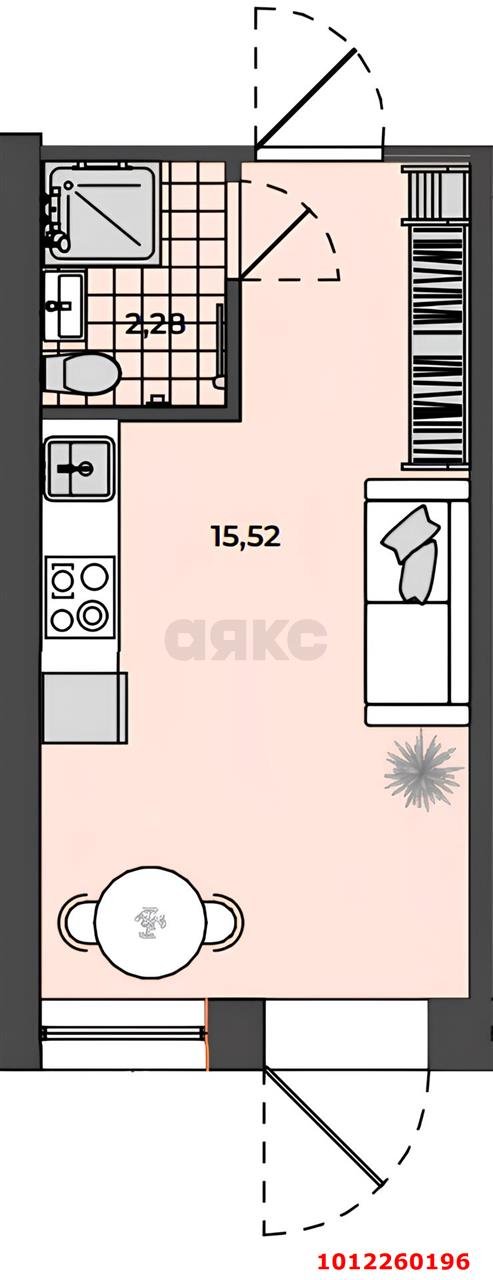 Фото №8: Студия 17 м² - Яблоновский, ул. Связи, 9