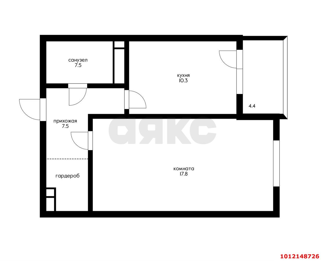 Фото №5: 1-комнатная квартира 44 м² - Краснодар, жилой комплекс Аквамарин, ул. Уральская, 75к1
