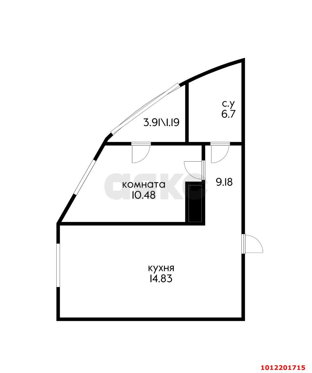 Фото №14: 1-комнатная квартира 45 м² - Краснодар, жилой комплекс Фонтаны, ул. Воронежская, 47Д
