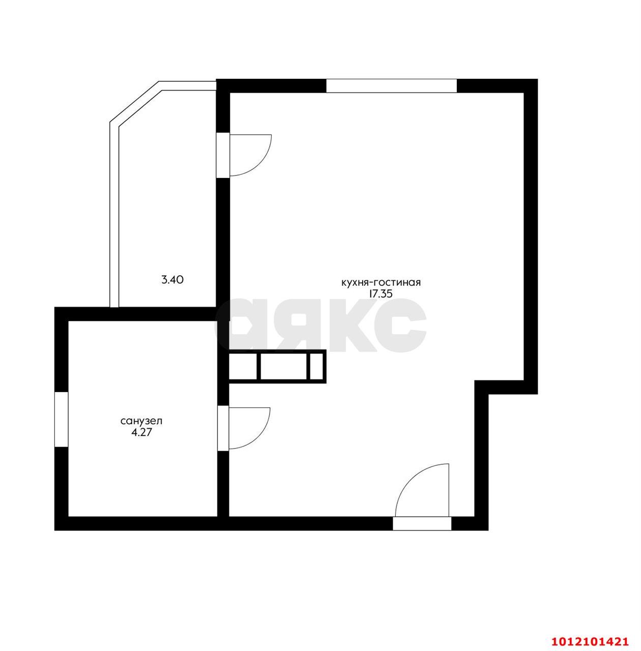 Фото №8: Студия 23 м² - Краснодар, коттеджный  Близкий, ул. Красных Партизан, 1/В