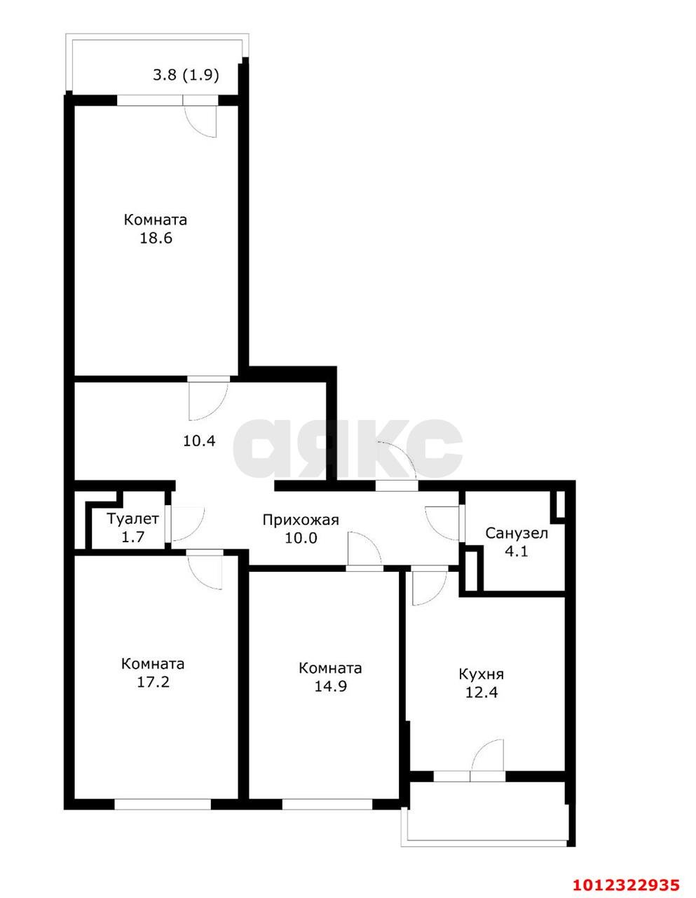 Фото №19: 3-комнатная квартира 101 м² - Краснодар, Гидростроителей, Почтовый, мкр. Карасунский внутригородской округ, пр-кт имени писателя Знаменского, 24