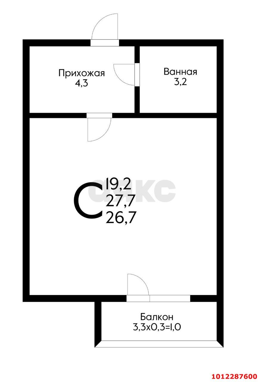 Фото №1: Студия 30 м² - Новая Адыгея, жилой комплекс Мега, ул. Бжегокайская, 90/5к1