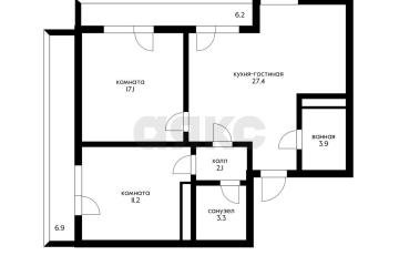 Фото №1: 2-комнатная квартира 78 м² - Краснодар, мкр. ЖК Рекорд, ул. Новороссийская, 90/2к1
