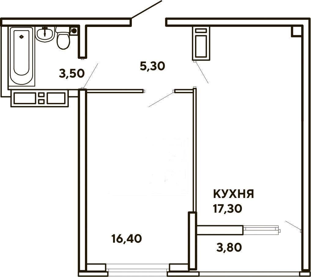 Фото №11: 1-комнатная квартира 46 м² - Краснодар, Прикубанский внутригородской округ, мкр. жилой комплекс Самолёт, ул. Западный Обход, 39/2к4