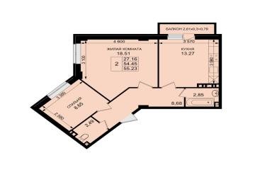 Фото №3: 2-комнатная квартира 57 м² - Южный, мкр. жилой комплекс История, ул. Казачья, 2к1