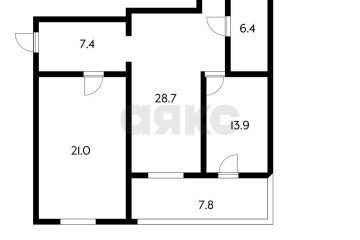 Фото №1: 2-комнатная квартира 77 м² - Краснодар, мкр. Восточно-Кругликовский, ул. Черкасская, 113