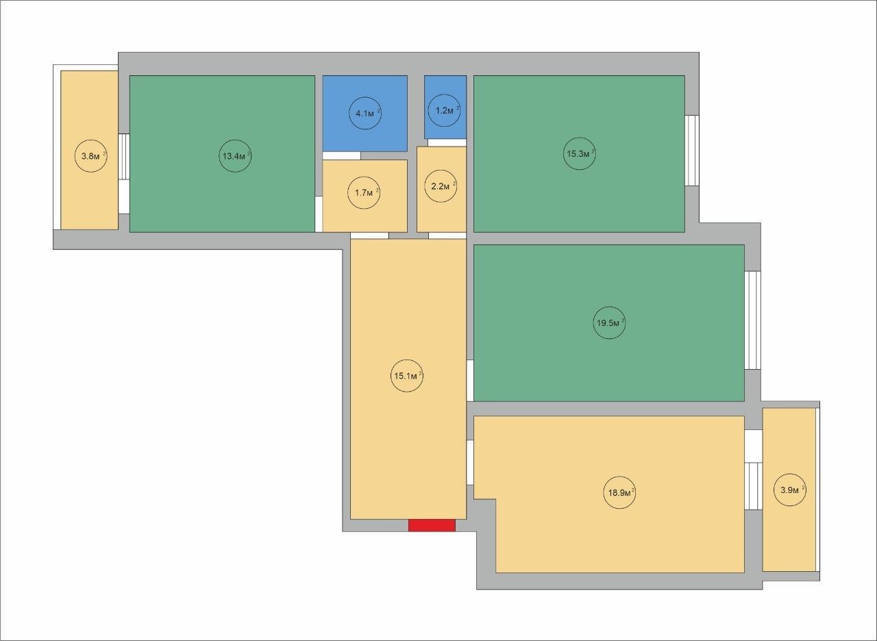 Фото №9: 3-комнатная квартира 102 м² - Краснодар, Центральный внутригородской округ, Дубинка, мкр. Черёмушки, пер. Лунный, 16