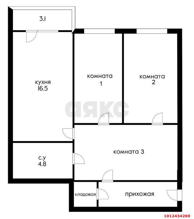 Фото №7: 3-комнатная квартира 74 м² - Краснодар, Калинино, пер. Ленинский, 6