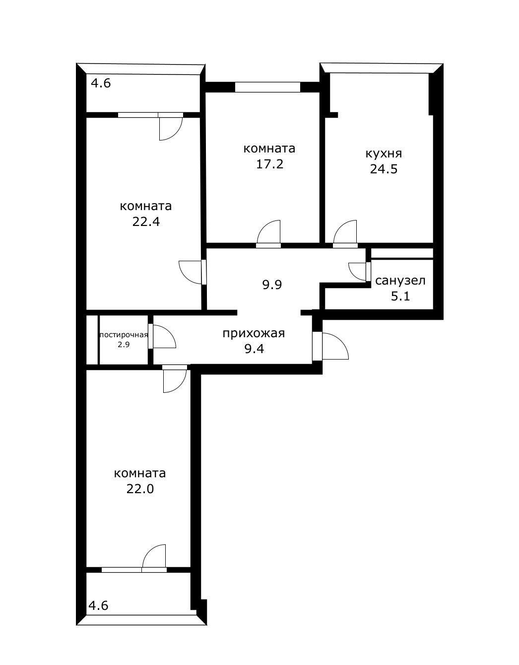 Фото №20: 3-комнатная квартира 107 м² - Краснодар, Центральный внутригородской округ, Покровка, ЖК Дом на Березанской, мкр. Центральный, ул. Березанская, 41