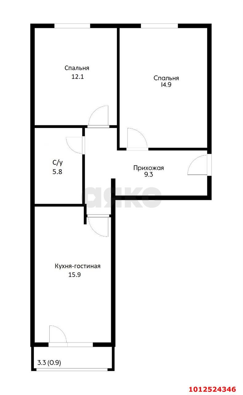 Фото №16: 2-комнатная квартира 62 м² - Краснодар, жилой комплекс Отрада, ул. имени Валерия Вишневецкого, 13/2