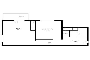 Фото №4: 1-комнатная квартира 42 м² - Краснодар, мкр. Гидростроителей, 