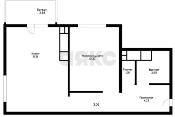 Фото №4: 1-комнатная квартира 37 м² - Краснодар, мкр. Гидростроителей, 