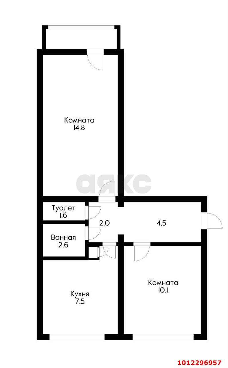 Фото №2: 2-комнатная квартира 43 м² - Лорис, Карасунский внутригородской округ, ул. Рязанская, 14