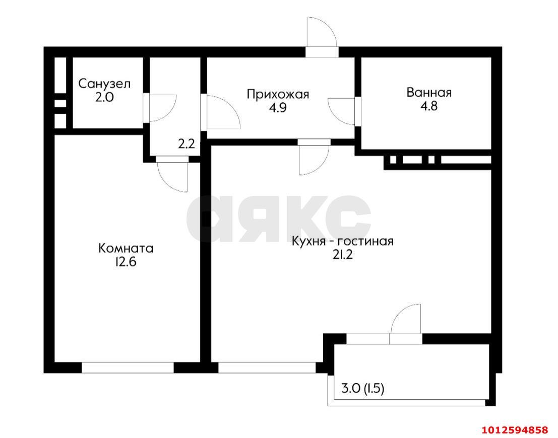 Фото №3: 2-комнатная квартира 52 м² - Краснодар, жилой комплекс Нeo-квартал Красная Площадь, ул. им. Мурата Ахеджака, 12