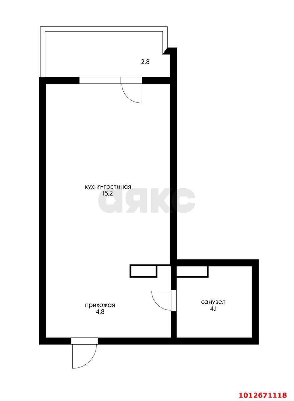 Фото №15: Студия 27 м² - Краснодар, Прикубанский внутригородской округ, Завод Радиоизмерительных Приборов, имени Петра Метальникова, мкр. жилой комплекс Инсити, ул. Евгении Жигуленко, 11/2
