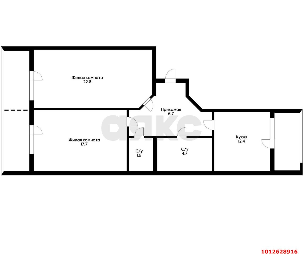 Фото №7: 2-комнатная квартира 68 м² - Краснодар, Музыкальный, ул. имени Мусоргского М.П., 3