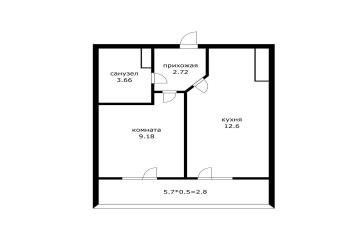 Фото №3: 1-комнатная квартира 34 м² - Краснодар, мкр. имени Петра Метальникова, ул. Петра Метальникова, 36