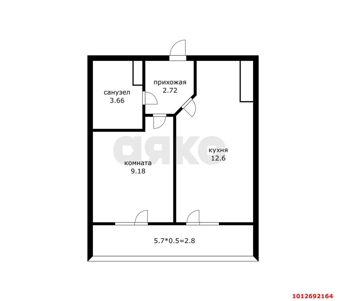 Фото №3: 1-комнатная квартира 34 м² - Краснодар, имени Петра Метальникова, ул. Петра Метальникова, 36