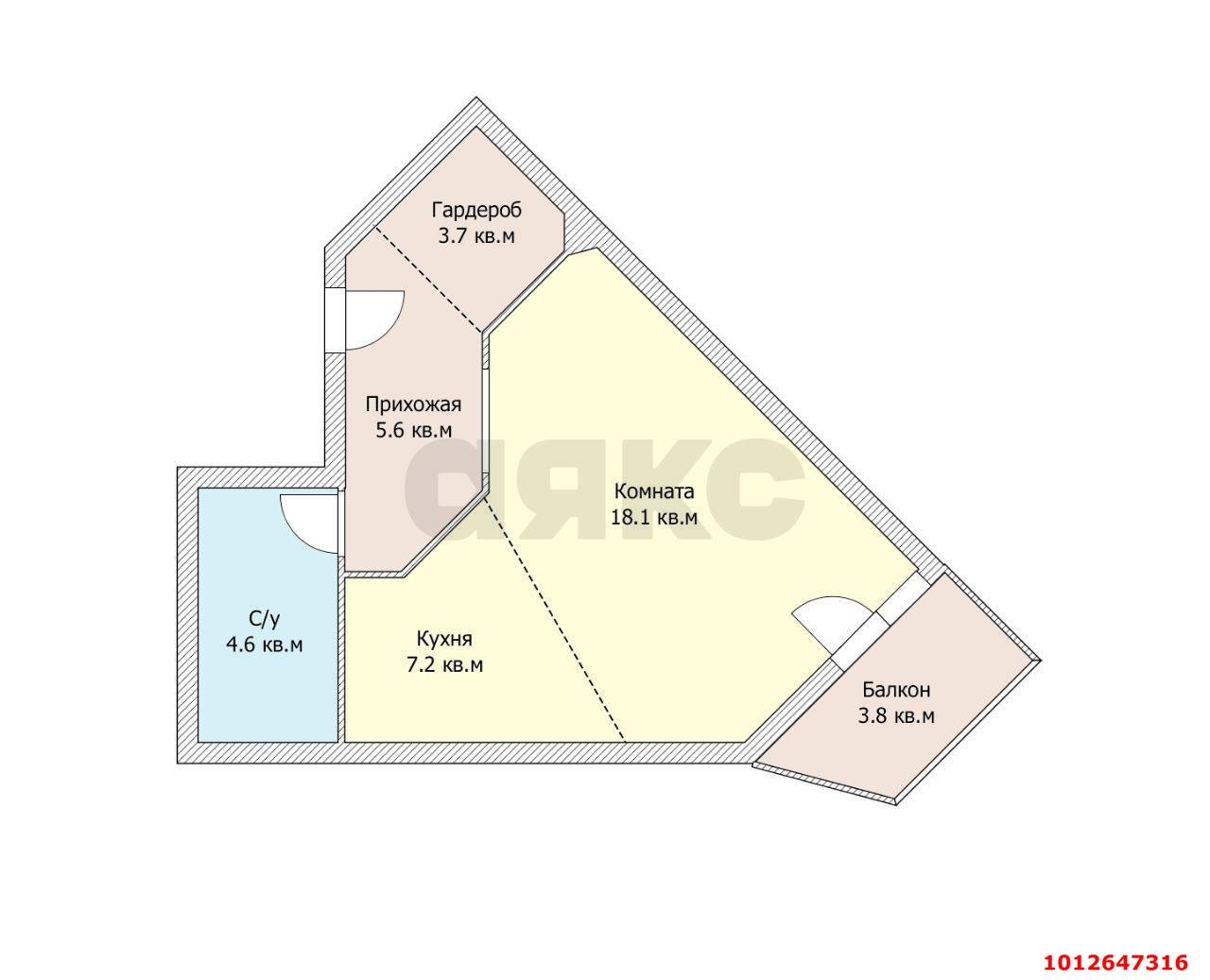 Фото №13: 1-комнатная квартира 43 м² - Краснодар, жилой комплекс Зелёный квартал, ул. Селезнёва, 4/10