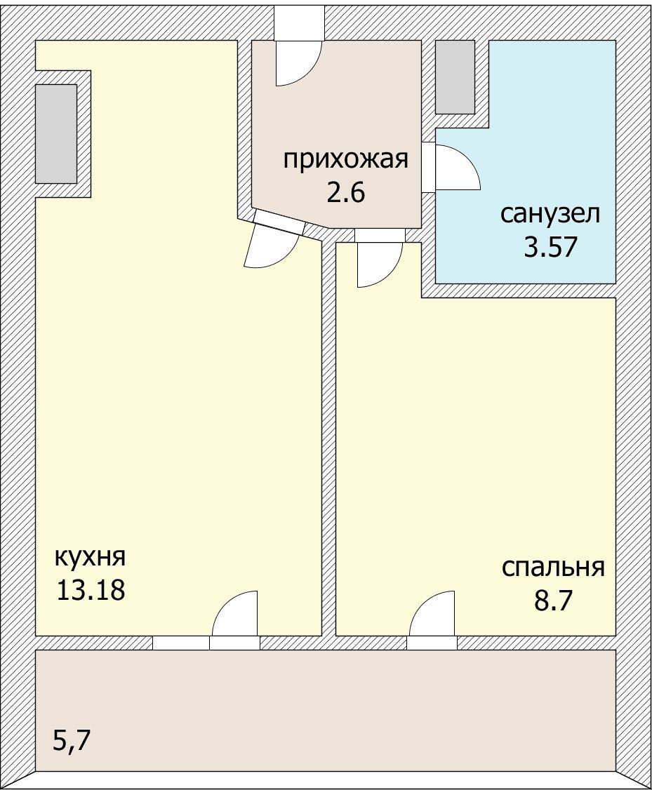 Фото №19: 1-комнатная квартира 33 м² - Краснодар, Прикубанский внутригородской округ, Завод Радиоизмерительных Приборов, жилой комплекс Лучший, мкр. имени Петра Метальникова, ул. Петра Метальникова, 40