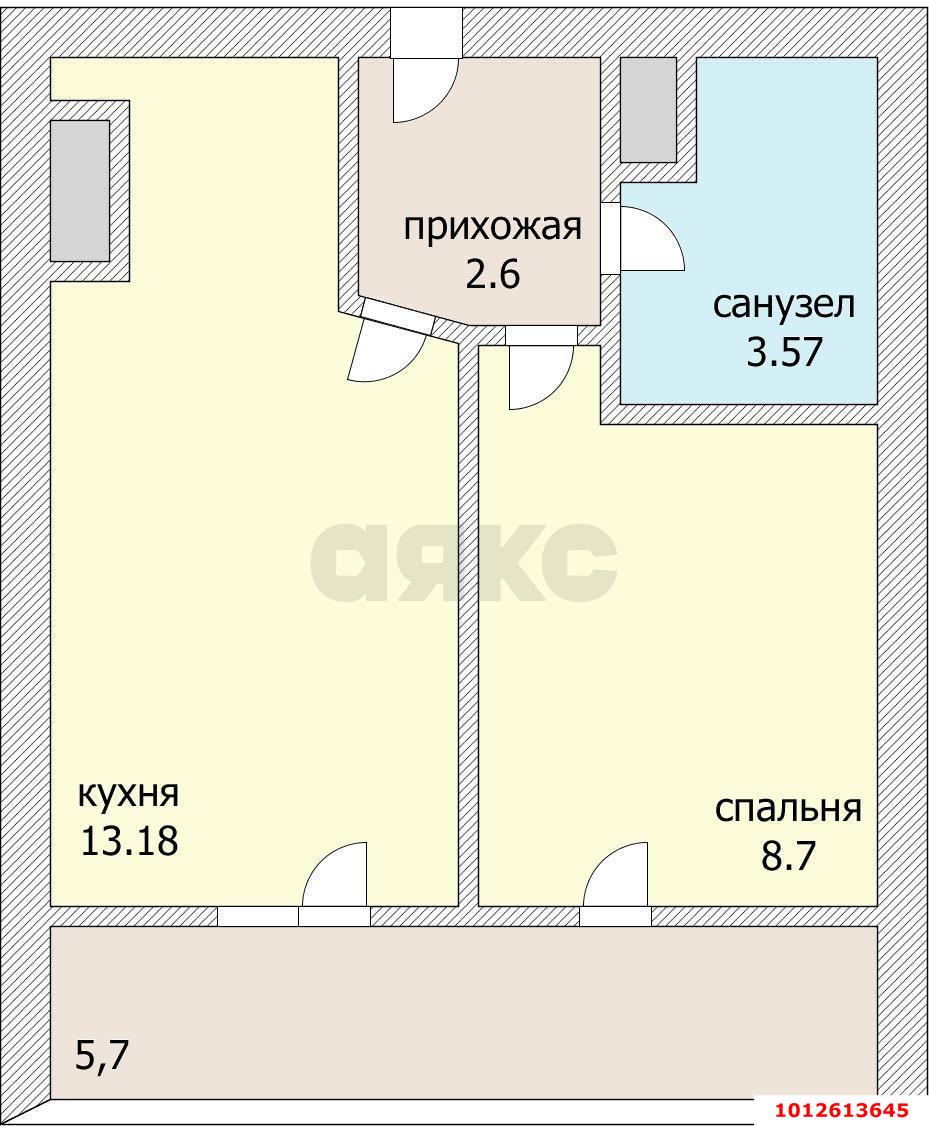 Фото №19: 1-комнатная квартира 33 м² - Краснодар, имени Петра Метальникова, ул. Петра Метальникова, 40