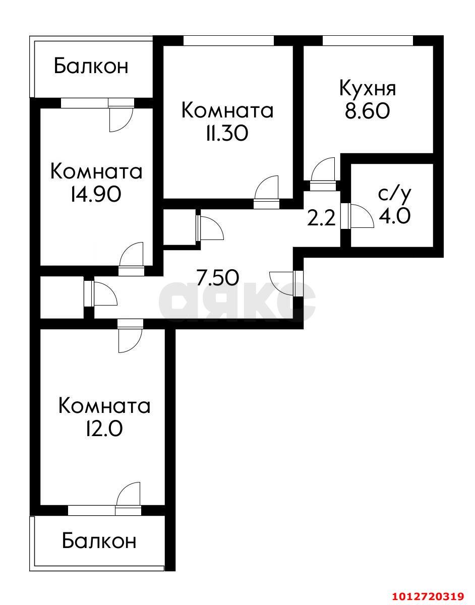Фото №13: 3-комнатная квартира 65 м² - Краснодар, Фестивальный, ул. Атарбекова, 19