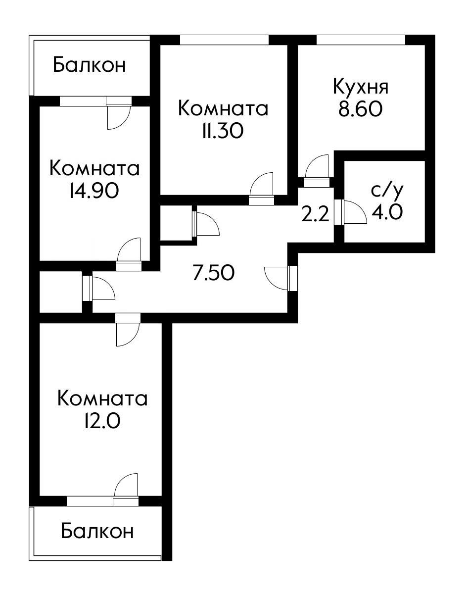 Фото №13: 3-комнатная квартира 65 м² - Краснодар, Прикубанский внутригородской округ, мкр. Фестивальный, ул. Атарбекова, 19